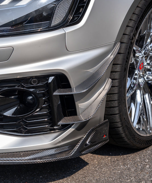 Audi RS4 B9.5 2020-ON with Aftermarket Parts - ART V2 Front Canards Dry Pre-preg Carbon Fiber from ArmorExtend
