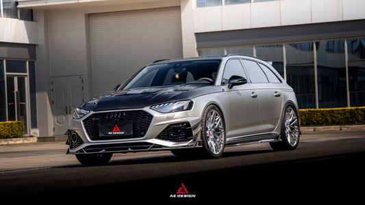 Audi RS4 B9 B9.5 2018-ON with Aftermarket Parts - ART V2 Front Lip Dry Pre-preg Carbon Fiber from ArmorExtend
