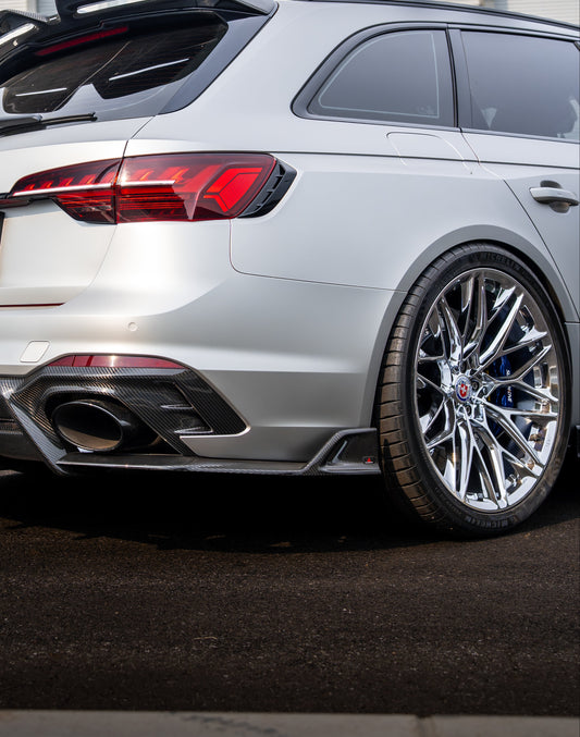 Audi RS4 B9 B9.5 2018-ON with Aftermarket Parts - ART V2 Rear Canards Dry Pre-preg Carbon Fiber from ArmorExtend