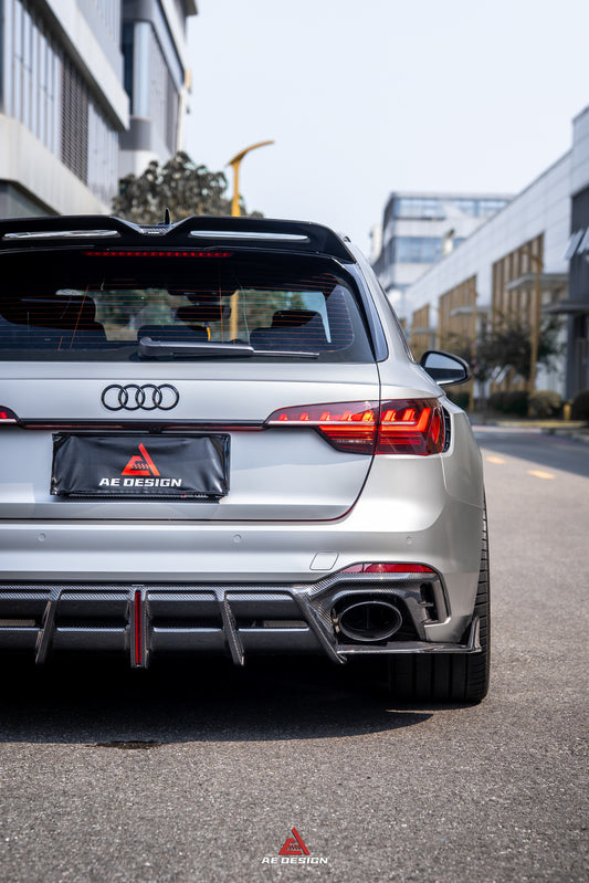 Audi RS4 B9 B9.5 2018-ON with Aftermarket Parts - ART V2 Rear Diffuser Dry Pre-preg Carbon Fiber from ArmorExtend