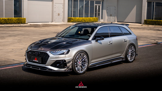 Audi RS4 B9.5 2020-ON with Aftermarket Parts - ART V2 Front Canards Dry Pre-preg Carbon Fiber from ArmorExtend
