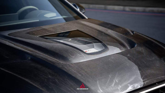 Audi RS4 B9 B9.5 2018-ON & S4 / A4 / A4 Allroad / A4 Avant B9 B9.5 2017-ON with Aftermarket Parts - ART Vented Transparent Glass V2 Hood Bonnet Dry Pre-preg Carbon Fiber from ArmorExtend