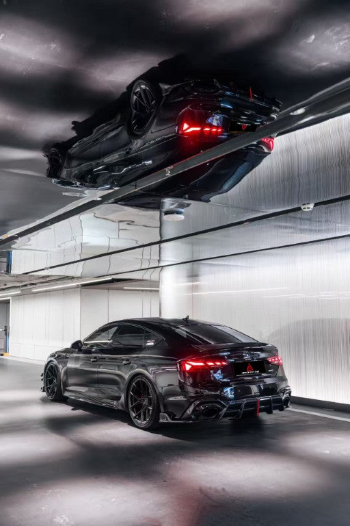 Audi RS5 B9.5 2020 2021 2022 2023 2024 2025 with Aftermarket Parts - AE V2 Style Rear Diffuser & Canards Dry Pre-preg Carbon Fiber from ArmorExtend