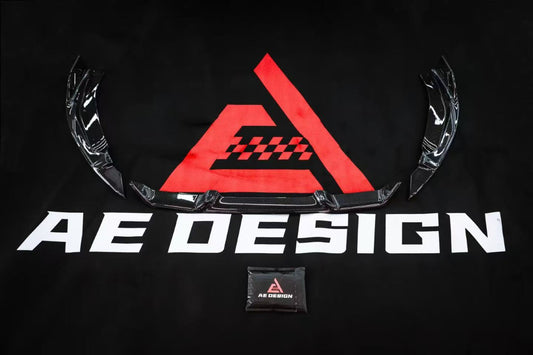 Audi RS5 B9.5 2020 2021 2022 2023 2024 2025 with Aftermarket Parts - AE V2 Style Front Lip Dry Pre-preg Carbon Fiber from ArmorExtend