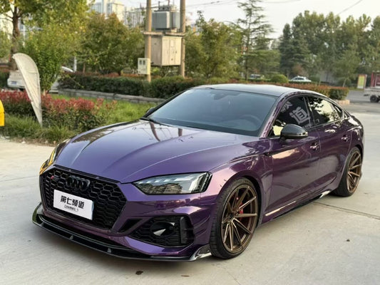Audi RS5 B9.5 2020 2021 2022 2023 2024 with Aftermarket Parts - AE Style Front Lip Carbon Fiber from ArmorExtend