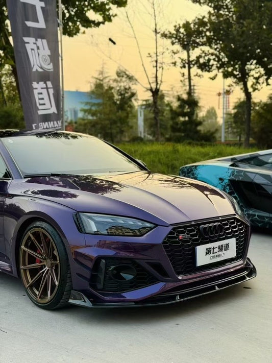 Audi RS5 B9.5 2020 2021 2022 2023 2024 with Aftermarket Parts - AE Style Front Lip Carbon Fiber from ArmorExtend