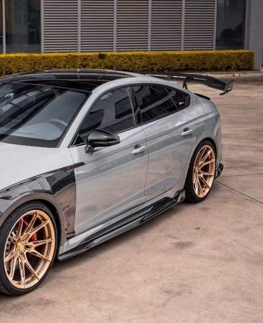 Audi RS5 B9.5 2020 2021 2022 2023 2024 2025 with Aftermarket Parts - ART V2 Style Side Skirts Dry Pre-preg Carbon Fiber from ArmorExtend