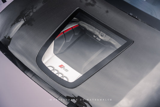 Audi RS5 S5 A5 B9 B9.5 2017 2018 2019 2020 2021 2022 2023 2024 2025 with Aftermarket Parts - ART Vented Transparent Glass V2 Style Hood Bonnet Dry Pre-preg Carbon Fiber from ArmorExtend