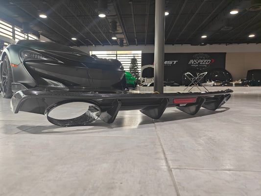 Audi S4 A4 (with S-line bumper, does not fit base model) B9 2017 2018 2019 with Aftermarket Parts - V3 RS4 Style Rear Diffuser Pre-preg Carbon Fiber from Karbel Carbon
