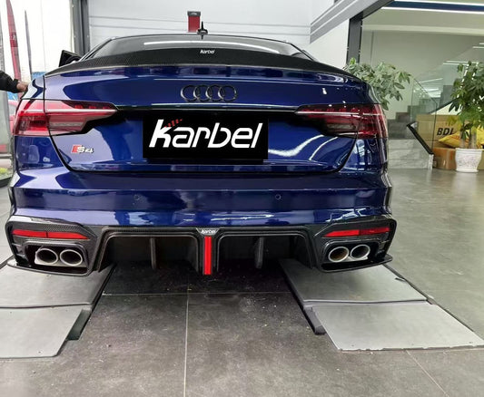 Audi S4 A4 B9 / B9.5 2017 2018 2019 2020 2021 2022 2023 2024 with Aftermarket Parts - Rear Spoiler Pre-preg Carbon Fiber from Karbel Carbon