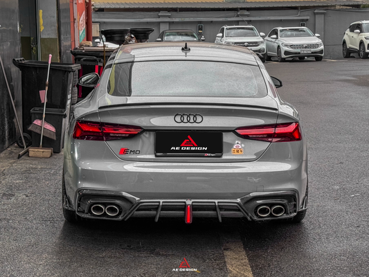 Audi S5 A5 (with s-line bumper, does not base model) B9.5 2020 2021 2022 2023 2024 with Aftermarket Parts - AE Rear Diffuser & Canards Carbon Fiber from ArmorExtend