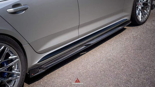 Audi RS5 B9.5 2020 2021 2022 2023 2024 2025 with Aftermarket Parts - ART V2 Style Side Skirts Dry Pre-preg Carbon Fiber from ArmorExtend