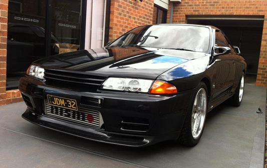 Nissan R32 Skyline GTR 1989 1990 1991 1992 1993 1994 with Aftermarket Parts - JUN Style Front Lip Carbon Fiber / FRP from EPR USA