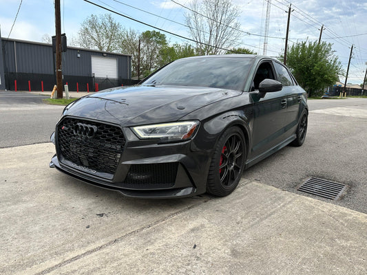 Audi S3 A3 8V.5 2017 2018 2019 2020 with Aftermarket Parts - Front Bumper Pre-preg Carbon Fiber from Karbel Carbon