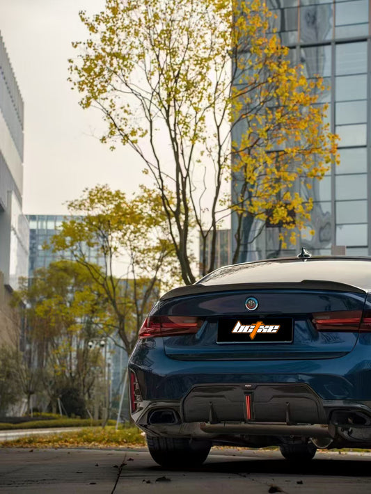 BMW 3 Series 330i (with M-package bumper, does not fit base model) M340i G20 G21 LCI 2023 2024 with Aftermarket Parts - Rear Diffuser Pre-preg Carbon Fiber from BCTXE Tuning