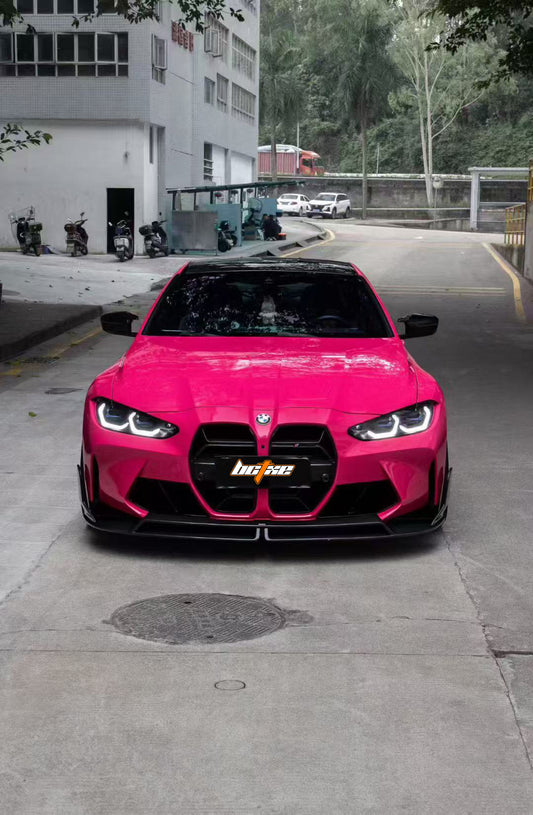 BMW M3 G80 G81 2021-ON & M4 G82 G83 2021-ON with Aftermarket Parts - V3 Style Pre-preg Carbon Fiber Front Lip from BCTXE Tuning