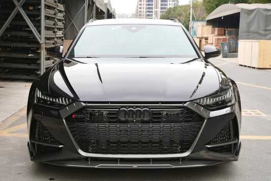 Audi RS6 C8 2020-ON & RS7 C8 2020-ON with Aftermarket Parts - Front Lip Pre-preg Carbon Fiber from BCTXE Tuning