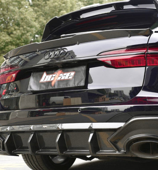 Audi RS6 C8 2020-ON with Aftermarket Parts - Rear Lip Spoiler Carbon Fiber from BCTXE Tuning