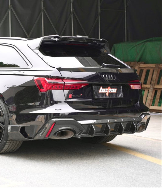 Audi RS6 C8 2020-ON with Aftermarket Parts - V2 Rear Roof Spoiler Carbon Fiber from BCTXE Tuning