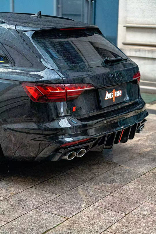 Audi S4 / A4 (with S-line bumper) B9.5 2020 2021 2022 2023 2024 with Aftermarket Parts - V1 Rear Diffuser Pre-preg Carbon Fiber from BCTXE Tuning