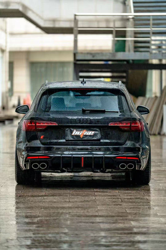 Audi S4 / A4 (with S-line bumper) B9.5 2020 2021 2022 2023 2024 with Aftermarket Parts - V1 Rear Diffuser Pre-preg Carbon Fiber from BCTXE Tuning