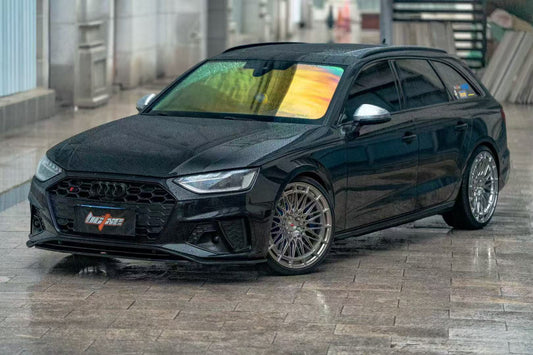 Audi S4 / A4 (with S-line bumper) B9.5 2020 2021 2022 2023 2024 with Aftermarket Parts - V2 Front Lip Pre-preg Carbon Fiber from BCTXE Tuning