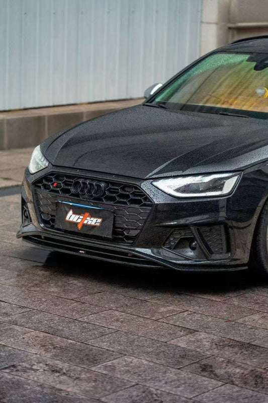 Audi S4 / A4 (with S-line bumper) B9.5 2020 2021 2022 2023 2024 with Aftermarket Parts - V2 Front Lip Pre-preg Carbon Fiber from BCTXE Tuning