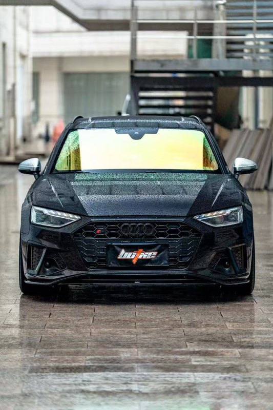 Audi S4 / A4 (with S-line bumper) B9.5 2020 2021 2022 2023 2024 with Aftermarket Parts - V2 Front Lip Pre-preg Carbon Fiber from BCTXE Tuning