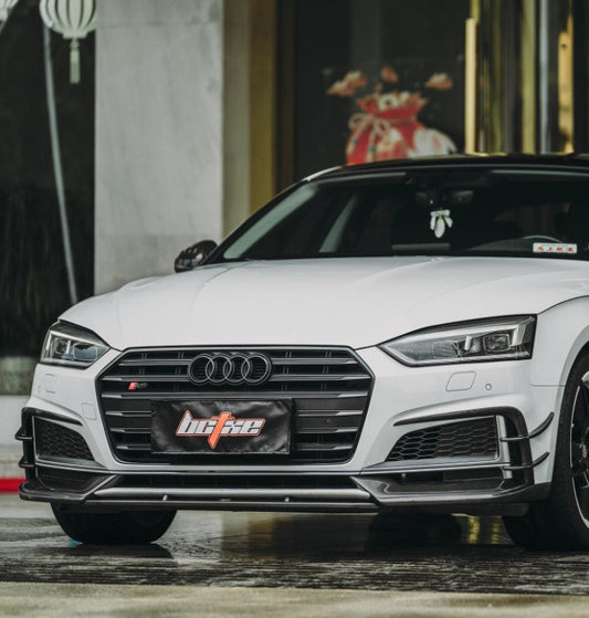 Audi S5 A5 S-line (with s-line bumper, does not base model) B9 2017 2018 2019 with Aftermarket Parts - Front Lip Carbon Fiber from BCTXE Tuning