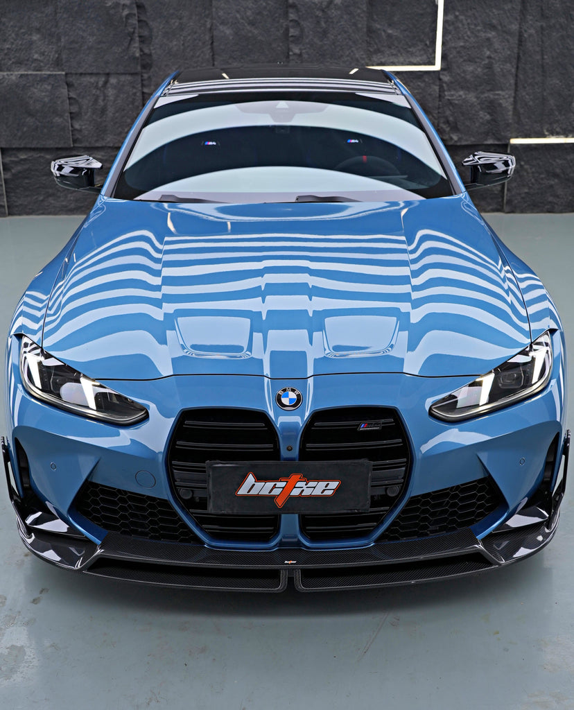 BMW M3 G80 G81 2021-ON & M4 G82 G83 2021-ON with Aftermarket Parts - V3 Style Pre-preg Carbon Fiber Front Lip from BCTXE Tuning