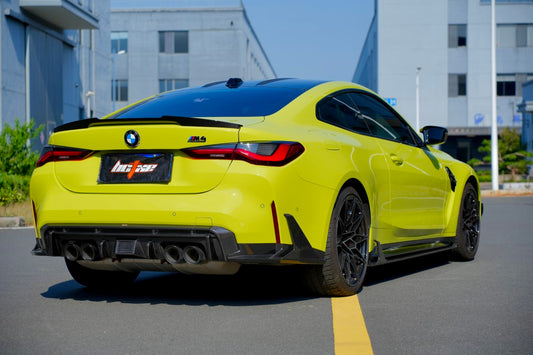 BMW M4 G82 G83 2021 2022 2023 2024 with Aftermarket Parts - V2 Style Rear Diffuser & Canards Pre-preg Carbon Fiber from BCTXE Tuning