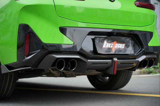 BMW X4M X4MC F98 LCI 2022 2023 2024 with Aftermarket Parts - Rear Diffuser & Canards Carbon Fiber from BCTXE Tuning
