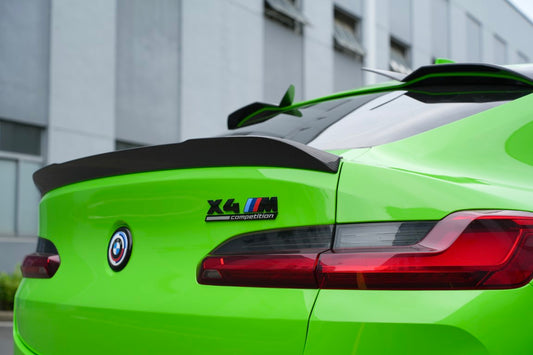 BMW X4M X4MC F98 (Fits Both Pre-LCI & LCI) 2019 2020 2021 2022 2023 2024 & X4 G02 (Fits Both Pre-LCI & LCI) 2019 2020 2021 2022 2023 2024 with Aftermarket Parts - Rear Spoiler Carbon Fiber from BCTXE Tuning