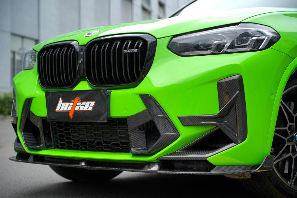 BMW X3M X3MC F97 LCI 2022-ON & X4M X4MC F98 LCI 2022-ON with Aftermarket Parts - Pre-preg Carbon Fiber Middle Vent Bumper Valences from BCTXE Tuning