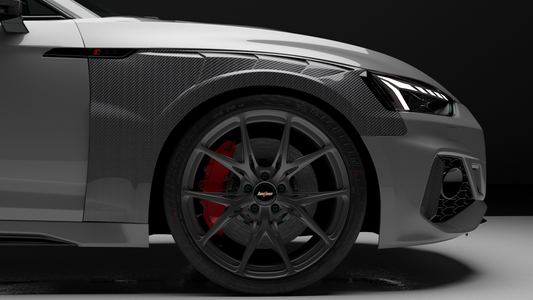 Audi RS4 B9 B9.5 2018-ON with Aftermarket Parts - Front Fenders Dry Pre-preg Carbon Fiber from BCTXE Tuning
