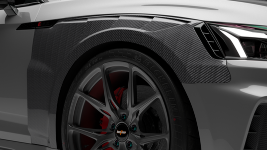 Audi RS4 B9 B9.5 2018-ON with Aftermarket Parts - Front Fenders Dry Pre-preg Carbon Fiber from BCTXE Tuning