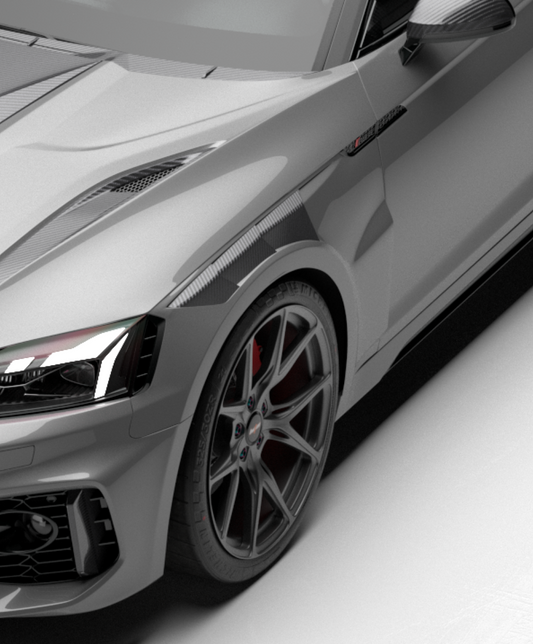 Audi RS5 B9 B9.5 2017 2018 2019 2020 2021 2022 2023 2024 2025 with Aftermarket Parts - Front Fenders Dry Pre-preg Carbon Fiber from BCTXE Tuning