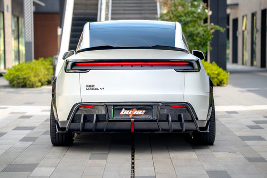 Tesla Model Y Juniper 2026-ON with Aftermarket Parts - Rear Diffuser Dry Pre-preg Carbon Fiber from BCTXE Tuning