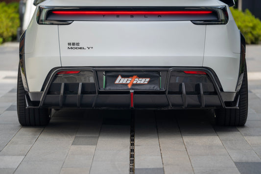 Tesla Model Y Juniper 2026-ON with Aftermarket Parts - Rear Canards Dry Pre-preg Carbon Fiber from BCTXE Tuning