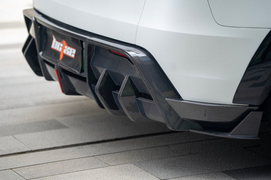 Tesla Model Y Juniper 2026-ON with Aftermarket Parts - Rear Diffuser Dry Pre-preg Carbon Fiber from BCTXE Tuning