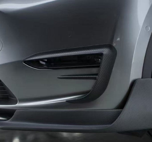 Tesla Model Y Performance AWD Long Range RWD Standard 2020 2021 2022 2023 2024 2025 with Aftermarket Parts - Front Canards Pre-preg Carbon Fiber from BCTXE Tuning
