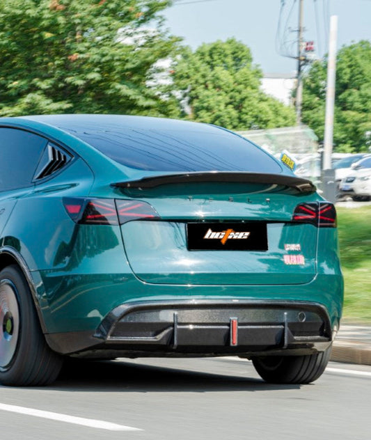 Tesla Model Y Performance AWD Long Range RWD Standard 2020 2021 2022 2023 2024 2025 with Aftermarket Parts - Rear Diffuser Carbon Fiber from BCTXE Tuning