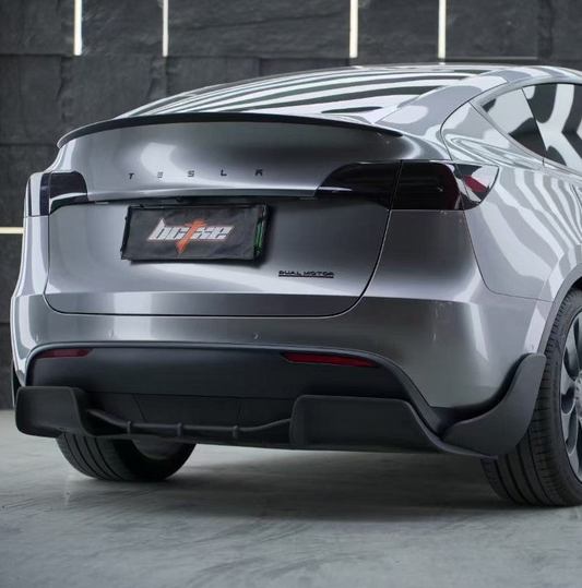 Tesla Model Y Performance AWD Long Range RWD Standard 2020 2021 2022 2023 2024 2025 with Aftermarket Parts - Rear Diffuser Under Board & Canards Pre-preg Carbon Fiber from BCTXE Tuning