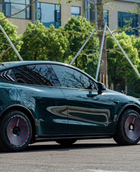 Tesla Model Y Performance AWD Long Range RWD Standard 2020 2021 2022 2023 2024 2025 with Aftermarket Parts - V2 Side Skirts Carbon Fiber from&nbsp;BCTXE Tuning