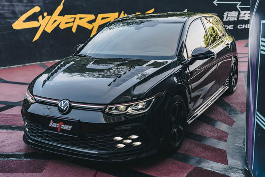 Volkswagen GTI & R-line MK8 2022-ON with Aftermarket Parts - V2 Style Pre-preg Carbon Fiber Front Lip from BCTXE Tuning