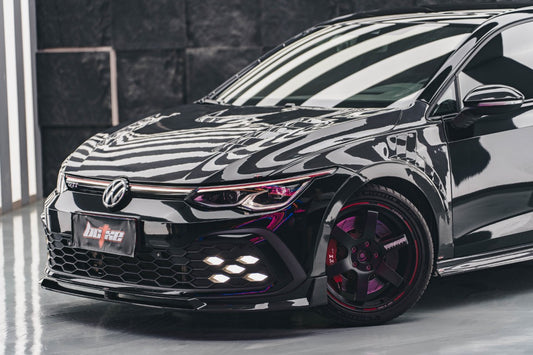 Volkswagen GTI & R-line MK8 2022-ON with Aftermarket Parts - V2 Style Pre-preg Carbon Fiber Front Lip from BCTXE Tuning