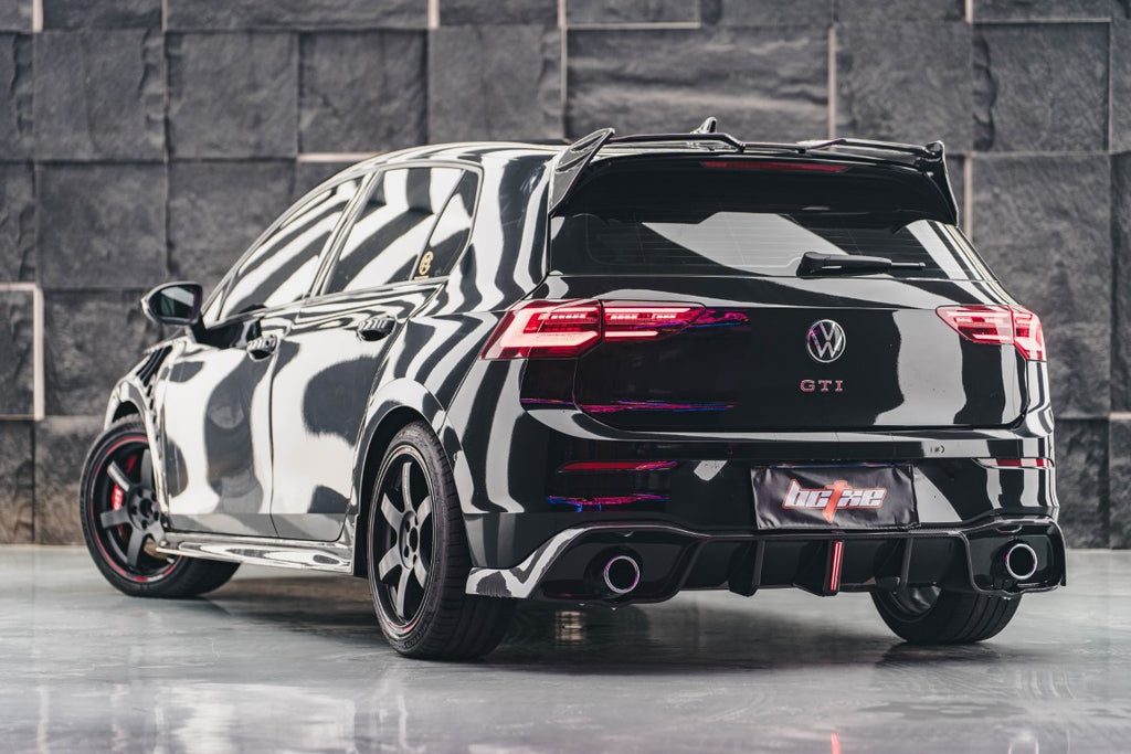 Volkswagen GTI & R-line MK8 2022-ON with Aftermarket Parts - V2 Style Pre-preg Carbon Fiber Rear Spoiler from BCTXE Tuning
