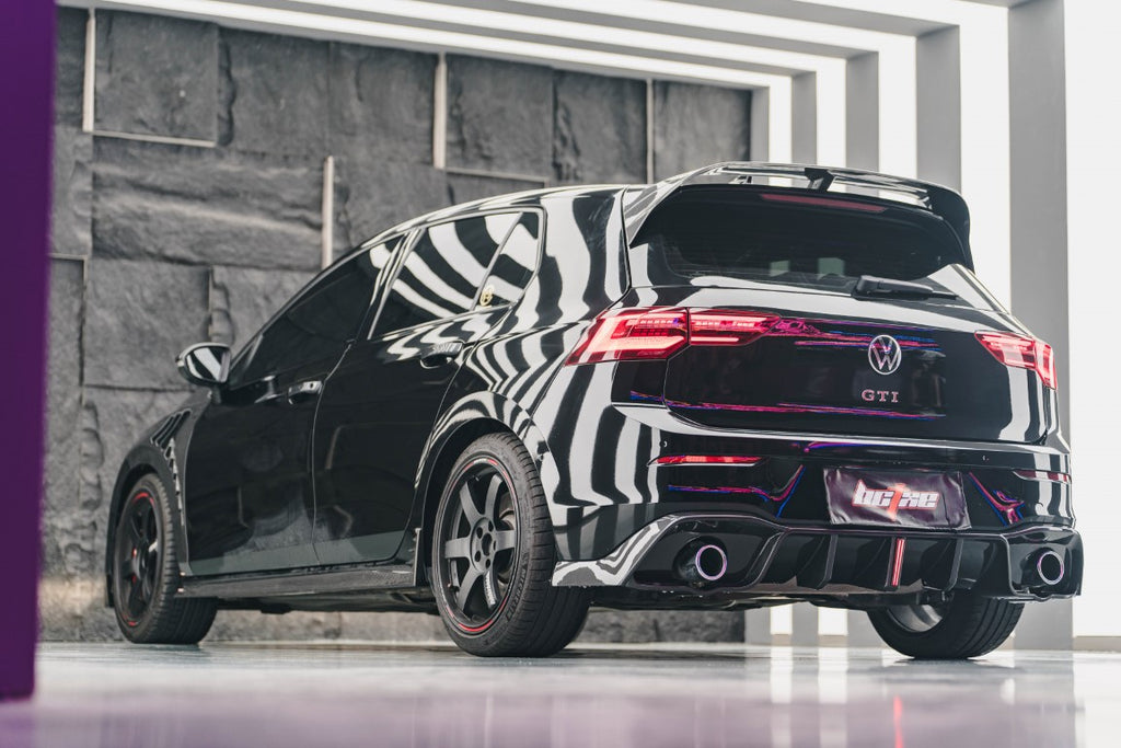 Volkswagen GTI & R-line MK8 2022-ON with Aftermarket Parts - V1 Style Pre-preg Carbon Fiber Rear Spoiler from BCTXE Tuning
