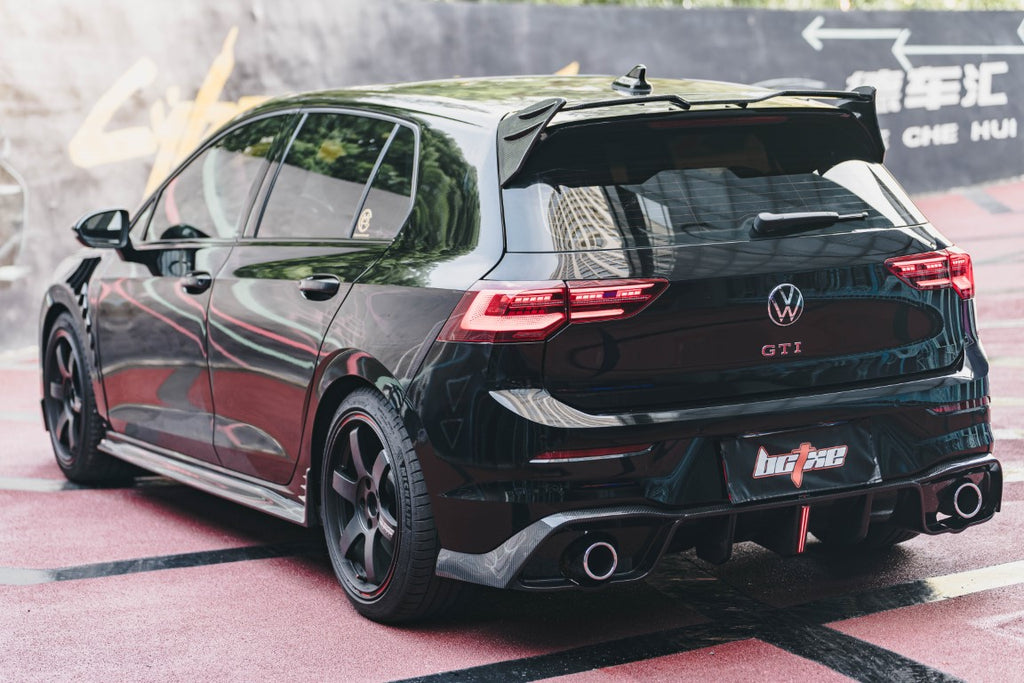 Volkswagen GTI & R-line MK8 2022-ON with Aftermarket Parts - V2 Style Pre-preg Carbon Fiber Rear Spoiler from BCTXE Tuning
