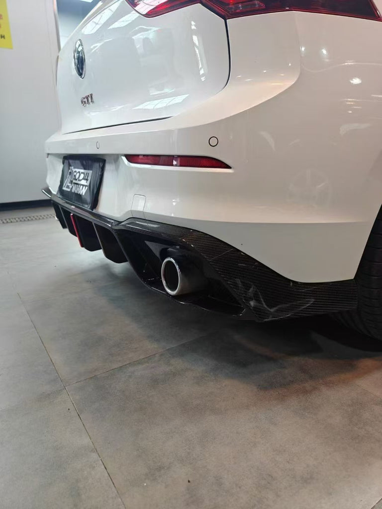 Volkswagen GTI & R-line MK8 2022-ON with Aftermarket Parts - Pre-preg Carbon Fiber Rear Diffuser from BCTXE Tuning